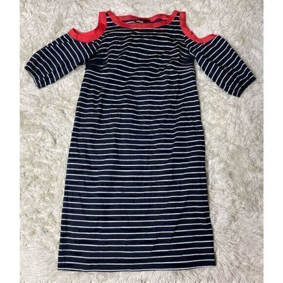 Women’s Miss Sixty Blue, White & Orange Striped Dress size 6 - Picture 1 of 7